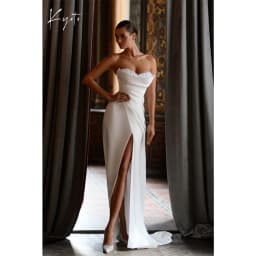 Kyoto Customized White Strapless Pearls Mermaid Wedding Dress Side High Slit vestidos de noche Floor-Length robe de mariée 2026