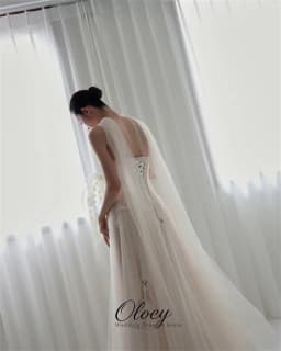 OLOEY Simple Tulle Sweetheart Collar Korea Wedding Dress Photo Shoot Pleat A-Line Bridal Gown Customized Garden Wedding Dress