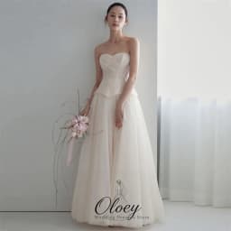 OLOEY Simple Tulle Sweetheart Collar Korea Wedding Dress Photo Shoot Pleat A-Line Bridal Gown Customized Garden Wedding Dress