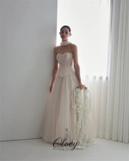 OLOEY Simple Tulle Sweetheart Collar Korea Wedding Dress Photo Shoot Pleat A-Line Bridal Gown Customized Garden Wedding Dress