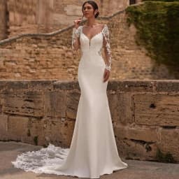 Sexy Sweetheart Long Sleeves Wedding Dress Customized Dreamy Appliques Tulle Bridal Gowns Modern Mermaid Jersey Vestido De Novia