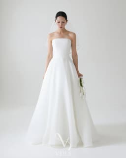 OLOEY Simple White Wedding Dress Strapless A-Line Bridal Gown Elegant Korean Style Backless Civil Evening Dresses Vestidos