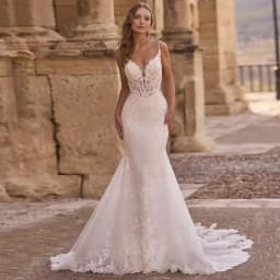 Gorgeous Mermaid Women's Lace Appliques Wedding Dresses Vestido De Novia Spaghetti Straps Bride Gowns Customized Robe De Mariée