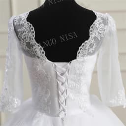 Fashion Classic Luxury Lace V Neck Ball Gown White Wedding Dresses Half Sleeve Princess Illusion Appliques Bridal Gown Casamento
