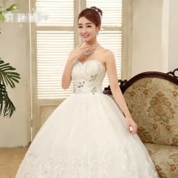 customized Cheap White Princess Wedding Dress Princess Vestidos De Novia Sequins Strapless Lace Plus size Bride Ball Gown XXN085
