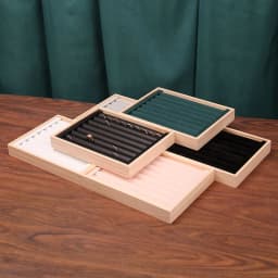 Solid Wood Small Flannel Ring Display Plate, Stud Earrings, Bracelet, Storage and Finishing Box, Ring Jewelry
