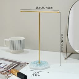 Earring Necklace Ring Jewelry Metal Display Stands White Black Organizer Holders Exhibitor Store Decor Desktop Storage Holder