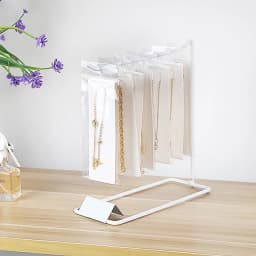 Earring Necklace Ring Jewelry Metal Display Stands White Black Organizer Holders Exhibitor Store Decor Desktop Storage Holder