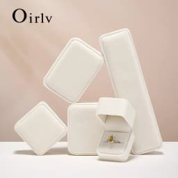 Oirlv Fashion Velvet Ring Box Classical Ring Bearer Case Jewelry Gift Box for Engagement,Proposal,Wedding Box Storage Case