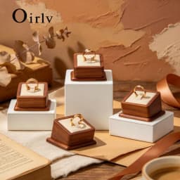 Oirlv Solid Wood Ring Holder,Square Single Ring Display Stand,Showcase Jewelry Display Bear Earrings Bracelet Jewelry Holder