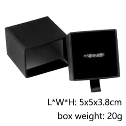 Chanfar 10pcs/Lot Cardboard Sliding Drawer Ring Necklace Jewelry Gift Packaging Box With Ribbon Rope Black Kraft Cotton Filled