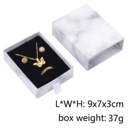 Chanfar 10pcs/Lot Cardboard Sliding Drawer Ring Necklace Jewelry Gift Packaging Box With Ribbon Rope Black Kraft Cotton Filled