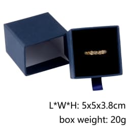Chanfar 10pcs/Lot Cardboard Sliding Drawer Ring Necklace Jewelry Gift Packaging Box With Ribbon Rope Black Kraft Cotton Filled