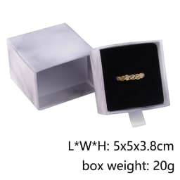 Chanfar 10pcs/Lot Cardboard Sliding Drawer Ring Necklace Jewelry Gift Packaging Box With Ribbon Rope Black Kraft Cotton Filled