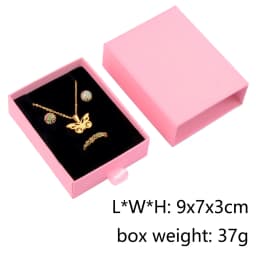 Chanfar 10pcs/Lot Cardboard Sliding Drawer Ring Necklace Jewelry Gift Packaging Box With Ribbon Rope Black Kraft Cotton Filled