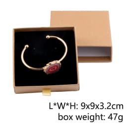 Chanfar 10pcs/Lot Cardboard Sliding Drawer Ring Necklace Jewelry Gift Packaging Box With Ribbon Rope Black Kraft Cotton Filled