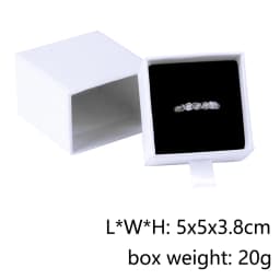 Chanfar 10pcs/Lot Cardboard Sliding Drawer Ring Necklace Jewelry Gift Packaging Box With Ribbon Rope Black Kraft Cotton Filled