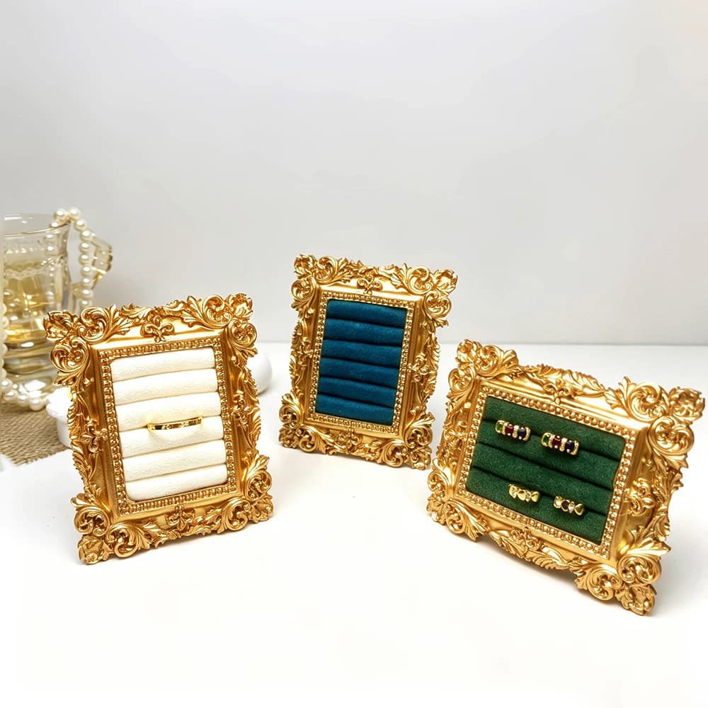 Jewelry Display Stand Vintage Photo Frame Ring Tray Jewelry Store Storage Booth Display Photography Display Item Prop