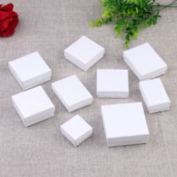 Fashion Simple White Square Jewelry Packaging Box for Engagement Ring Earring Necklace Bracelet Display Valentine's Day Gift Box
