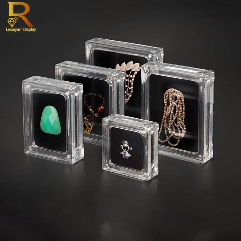 Creative Transparent Jewelry Display Box Necklace Pendant Case Acrylic Showing Case Holder Jewelry Gift Box Trinket Box