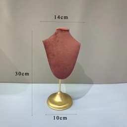 Hot Sale Gray Beige Velvet Necklace Jewelry Display Earrings Stand Organizer Pendants Mannequin Model Bust Show Rack