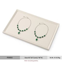 Oirlv Beige/Grey Jewelry Display Trays Linen/Velvet-Lined – Ideal for Showcasing Necklaces/Bracelets To Retail Jeweler or Home