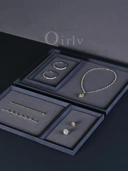 Oirlv Beige/Grey Jewelry Display Trays Linen/Velvet-Lined – Ideal for Showcasing Necklaces/Bracelets To Retail Jeweler or Home