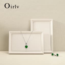 Oirlv Beige/Grey Jewelry Display Trays Linen/Velvet-Lined – Ideal for Showcasing Necklaces/Bracelets To Retail Jeweler or Home