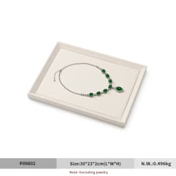 Oirlv Beige/Grey Jewelry Display Trays Linen/Velvet-Lined – Ideal for Showcasing Necklaces/Bracelets To Retail Jeweler or Home