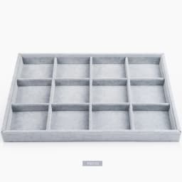 Oirlv 24 Grid Ice Velvet Jewelry Drawer Organizer Tray Stackable Jewelry Tray for Ring Earring Necklace Bracelet Storage Display