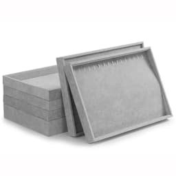 Oirlv 24 Grid Ice Velvet Jewelry Drawer Organizer Tray Stackable Jewelry Tray for Ring Earring Necklace Bracelet Storage Display