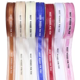 45yards/lot 25mm Polyester Ribbon Printed Best Wishes For You Ribbon For Handmade Design Wedding Invitation Bouquet Gift Packing