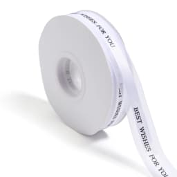 45yards/lot 25mm Polyester Ribbon Printed Best Wishes For You Ribbon For Handmade Design Wedding Invitation Bouquet Gift Packing