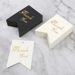 50-100pcs Gold Stamping Thank You Paper Card Tags Black White Black Handmade Gift Wrapping DIY Jewelry Packing Wholesale