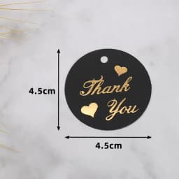 50-100pcs Gold Stamping Thank You Paper Card Tags Black White Black Handmade Gift Wrapping DIY Jewelry Packing Wholesale
