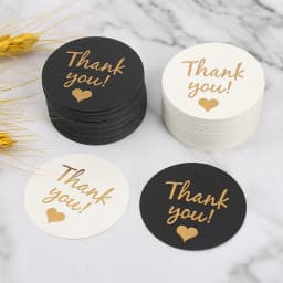 50-100pcs Gold Stamping Thank You Paper Card Tags Black White Black Handmade Gift Wrapping DIY Jewelry Packing Wholesale