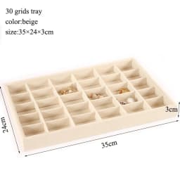 Beige Jewellery Organizer Storage Box Watch Holder Necklaces Rings Earrings Pendants For Women Stand Series Velvet Jewelry Tray