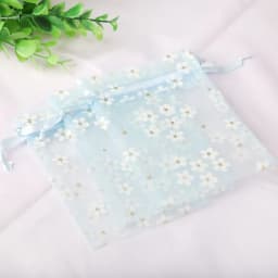 10pcs/lot Organza Gift Bag Flower Multi Color Printing Drawstring Pouches Party Packaging Gift Candy Jewelry Bag