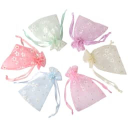 10pcs/lot Organza Gift Bag Flower Multi Color Printing Drawstring Pouches Party Packaging Gift Candy Jewelry Bag