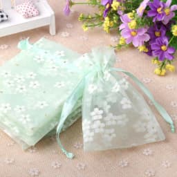 10pcs/lot Organza Gift Bag Flower Multi Color Printing Drawstring Pouches Party Packaging Gift Candy Jewelry Bag