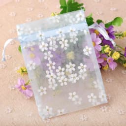 10pcs/lot Organza Gift Bag Flower Multi Color Printing Drawstring Pouches Party Packaging Gift Candy Jewelry Bag