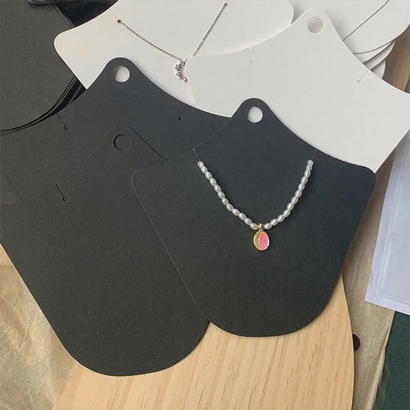 50pcs Necklace Packaging Display Cards Blank NO LOGO Handmade Jewelry Paper Label Tags Small Business Wholesale Gift Wrapping