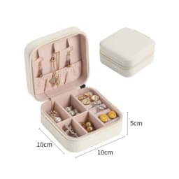 Trendy Portable Jewelry Box Jewelry Organizer Display Travel Jewelry Case Boxes Button Leather Storage Zipper Jewelers Joyero