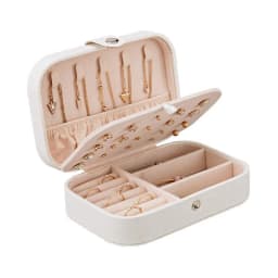 Trendy Portable Jewelry Box Jewelry Organizer Display Travel Jewelry Case Boxes Button Leather Storage Zipper Jewelers Joyero