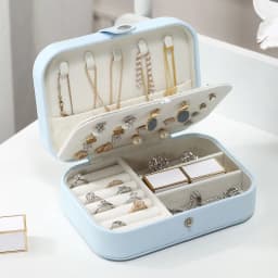Trendy Portable Jewelry Box Jewelry Organizer Display Travel Jewelry Case Boxes Button Leather Storage Zipper Jewelers Joyero
