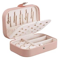 Trendy Portable Jewelry Box Jewelry Organizer Display Travel Jewelry Case Boxes Button Leather Storage Zipper Jewelers Joyero