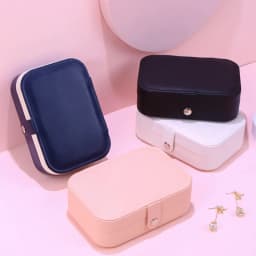 Trendy Portable Jewelry Box Jewelry Organizer Display Travel Jewelry Case Boxes Button Leather Storage Zipper Jewelers Joyero