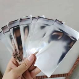 100pcs Silver Color Self-Adhesive Aluminum Foil Self-Sealing Bags Small Card Badges Jewelry Packaging Pouches Blind Bag Supplier
