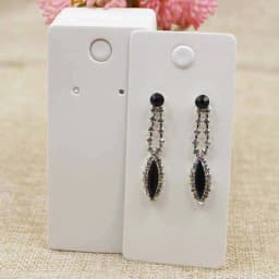 100pcs 4*9cm Kraft/Black /Hot Pink/White Paper Blank Jewelry Display Card Cardboard Earring Package Hang Tag Card