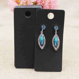 100pcs 4*9cm Kraft/Black /Hot Pink/White Paper Blank Jewelry Display Card Cardboard Earring Package Hang Tag Card